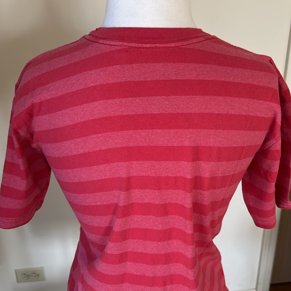 DISNEY Mickey Mouse Graphic Kids Red Striped Crew Neck Short Sleeve L 10/12 - Picture 5 of 9